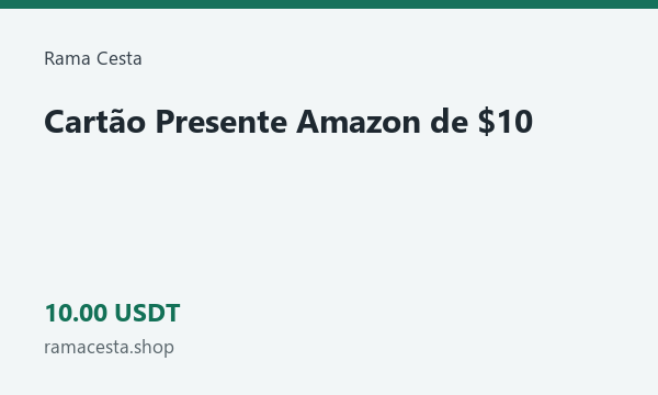 Cartão Presente Amazon de $10 · 10 USDT