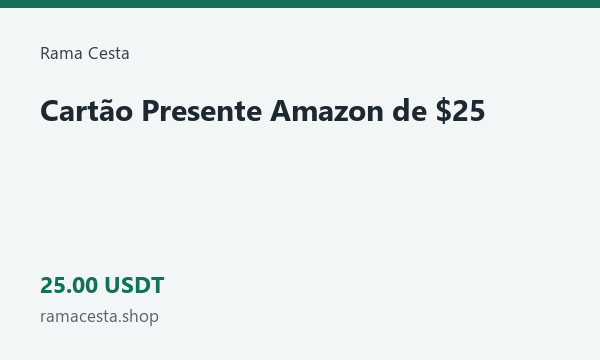 Cartão Presente Amazon de $25 · 25 USDT